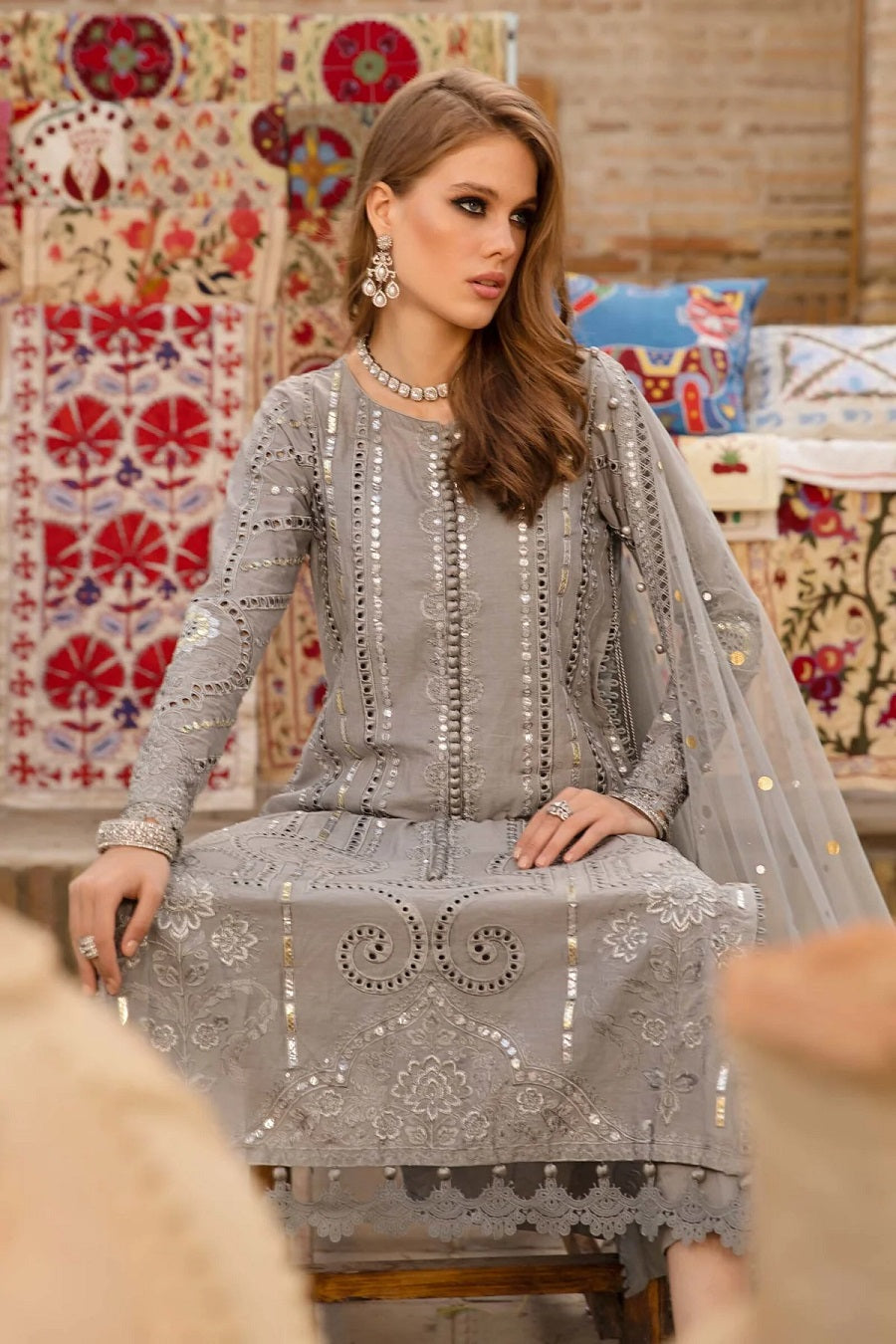 Maria B Grey Luxury Lawn Collection Replica