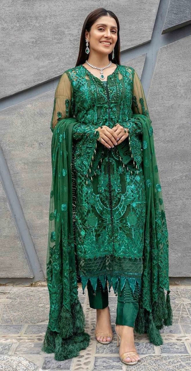 Maryam Hussain Green Chiffon Formal Collection Replica