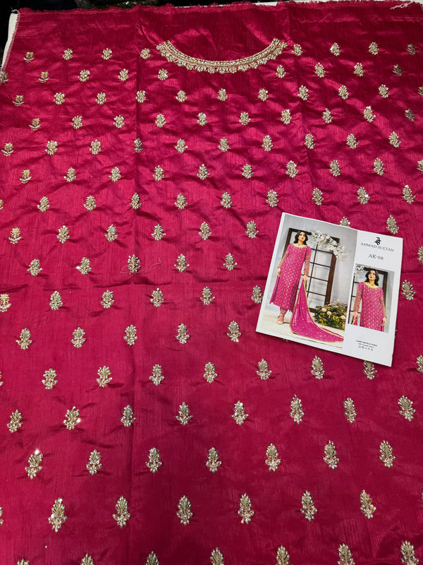 Ahmad Sultan Raw Silk Outfit – Hot Pink