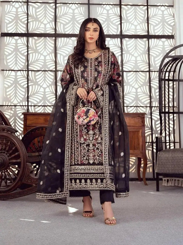 Tawakkal Purple Organza Formal Collection Replica