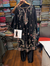 ETHNC SILK KAFTAN 2PC E-104 JET BLACK STITCHED (Delivery Time 10 to 15 Days)