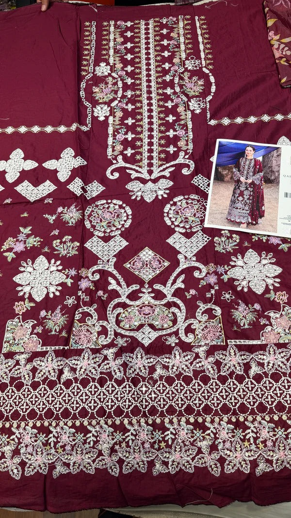 Qalamkar Lawn Miray (Meroon)