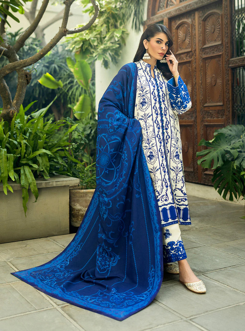 Zainab Chottani | Ivory & Royal Blue - Lawn Collection Replica