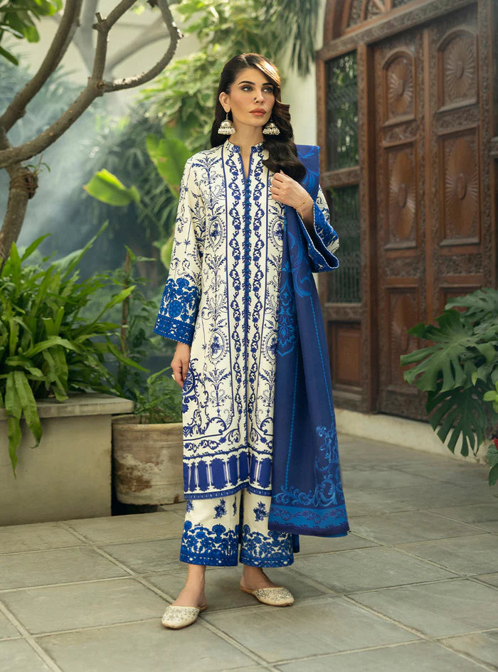 Zainab Chottani | Ivory & Royal Blue - Lawn Collection Replica