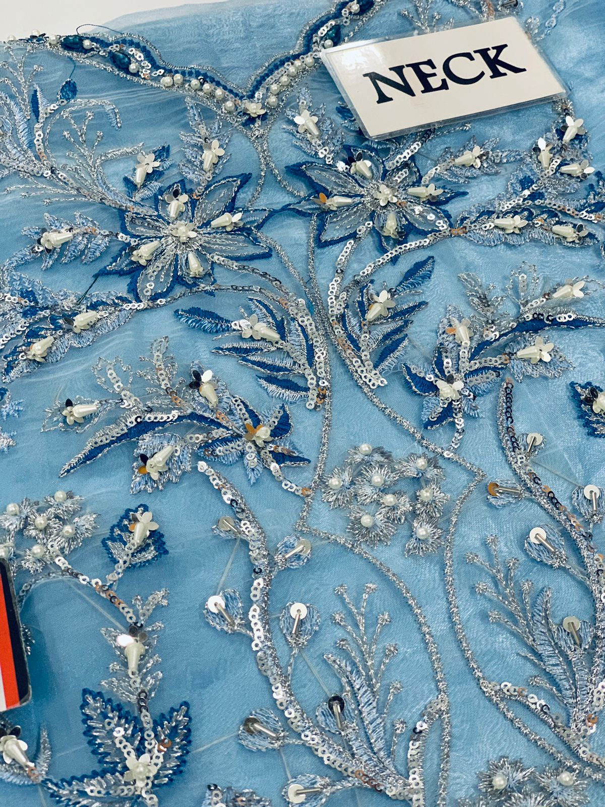 Gulaal Blue Organza Formal Collection Replica