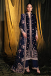 Qalamkar Navy Blue Velvet Formal Collection Replica