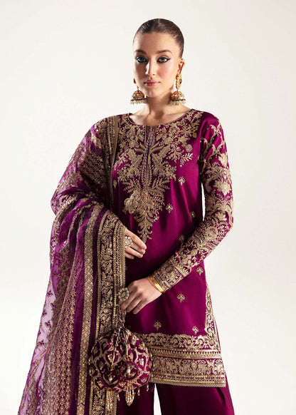 Kanwal Malik Maroon Organza Formal Collection Replica