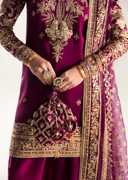 Kanwal Malik Maroon Organza Formal Collection Replica