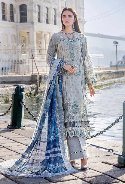 Adan Libas Light Blue Luxury Lawn Collection Replica