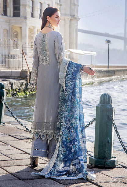 Adan Libas Light Blue Luxury Lawn Collection Replica