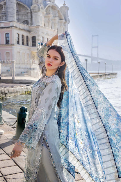 Adan Libas Light Blue Luxury Lawn Collection Replica