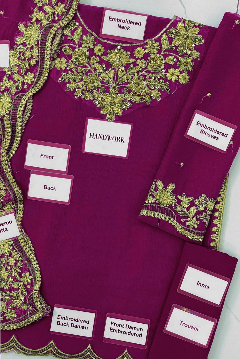 Baroque Purple Chiffon Formal Collection Replica