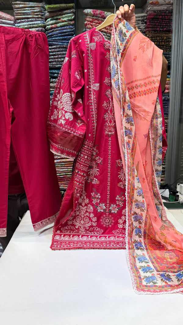 HUSSAIN REHAR LAWN CHASHM RTW (Shocking)