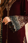 Jazmin Maroon Velvet Formal Collection Replica