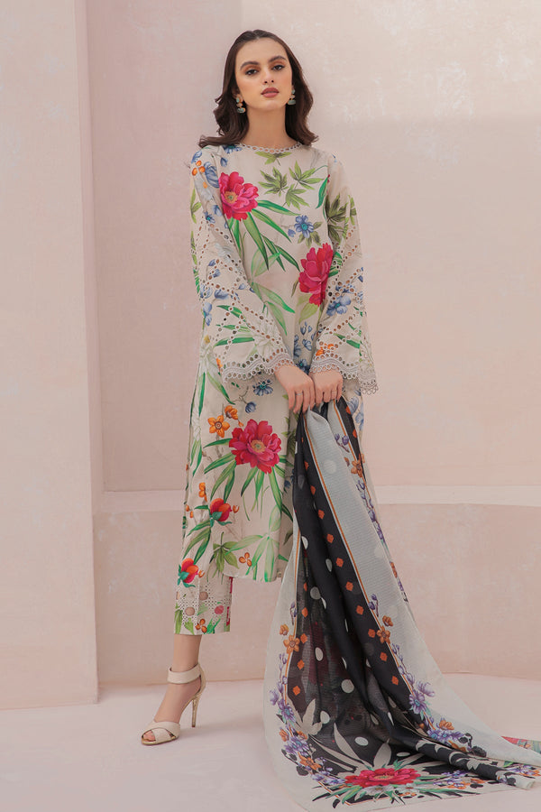 Baroque White Printed Lawn Collection Replica