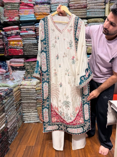 ETHNC SILK KAFTAN 2PC E-1046 STITCHED