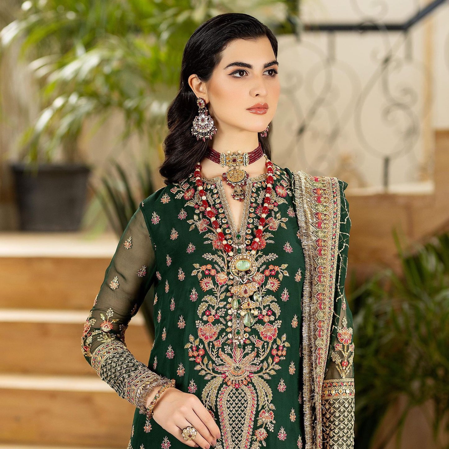 Imrozia Green Chiffon Formal Collection Replica