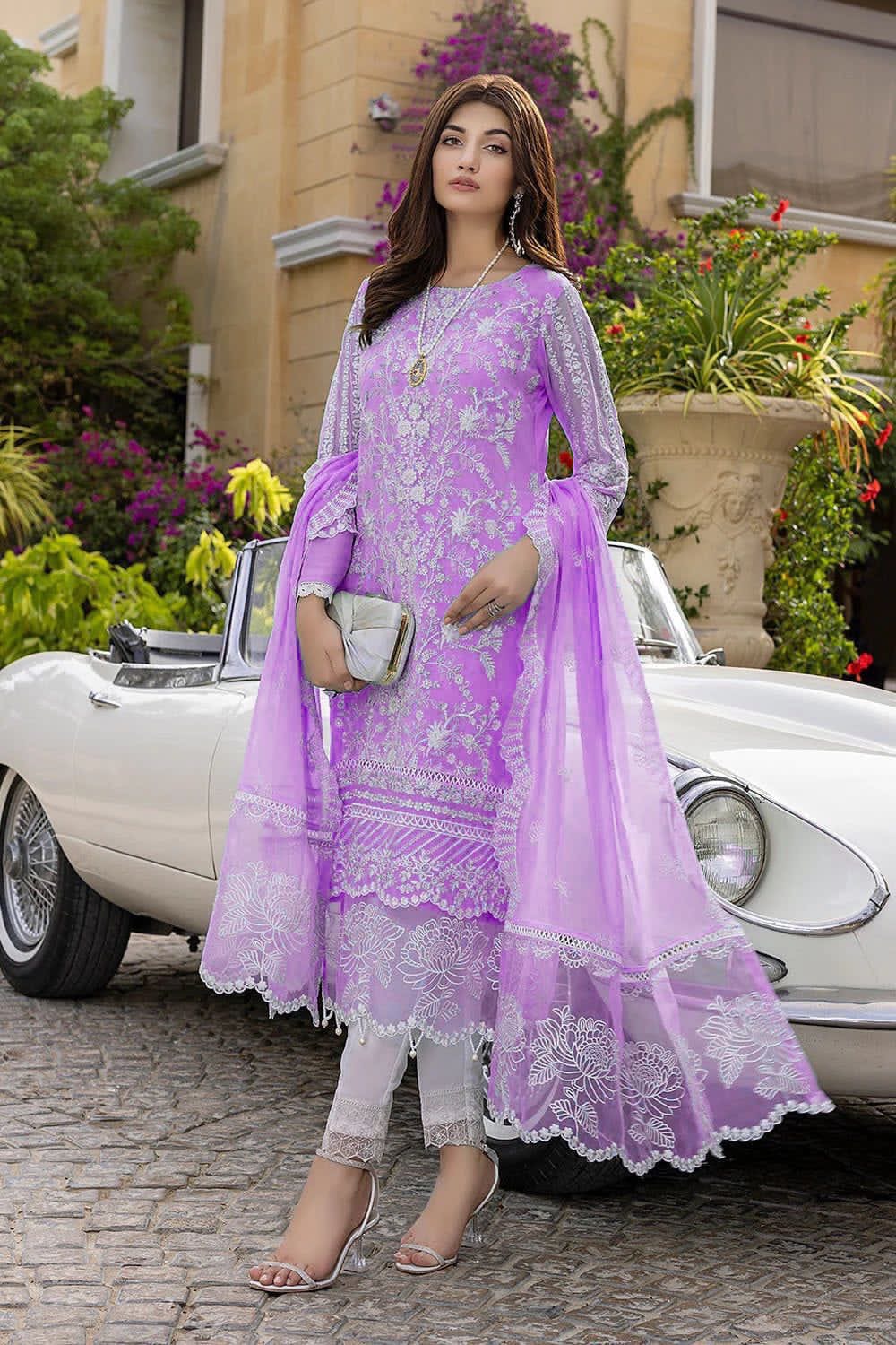 Gulaal Purple Organza Formal Collection Replica