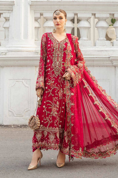 Maria B Red Chiffon Formal Collection Replica