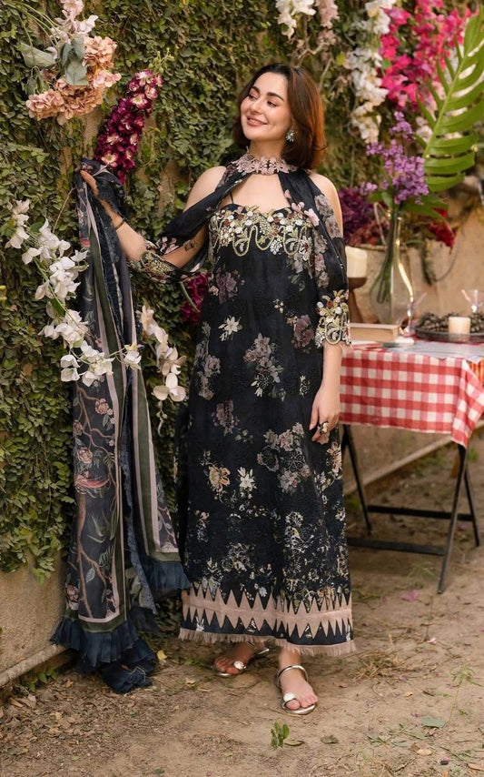 Asifa Nabeel Black | Printed Lawn Collection Replica