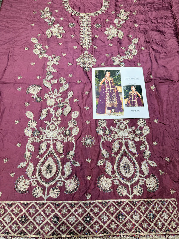 Mina Hassan Tessel Silk Celina Magenta 3Pc