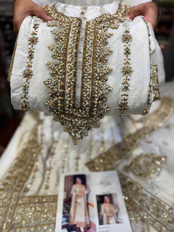 HARIS SHAKEEL TESSEL SILK IVORY GOLD