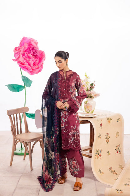 Iznik Maroon Printed Lawn Collection Replica