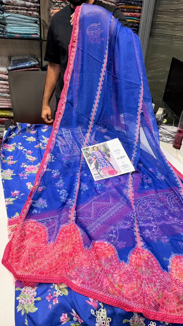 Mahnur Lawn Blue