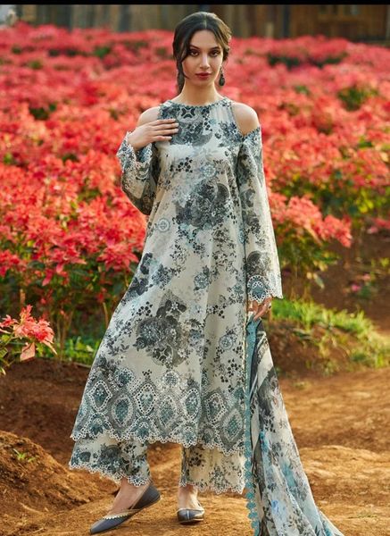 Image Gray Printed Lawn Collection Replica