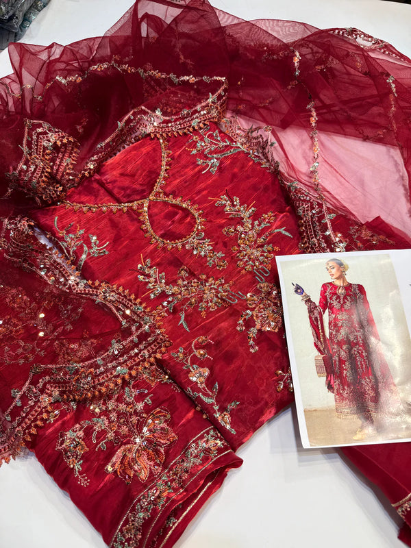 HUSSAIN REHAR JAMALI (3-PC) Maroon