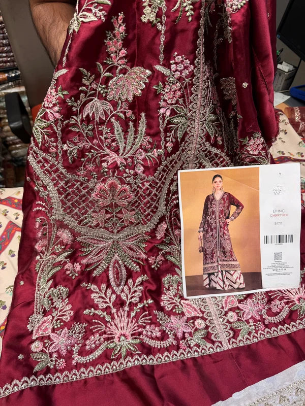 ETHNC SILK KAFTAN 2PC E-1212 STICHED
