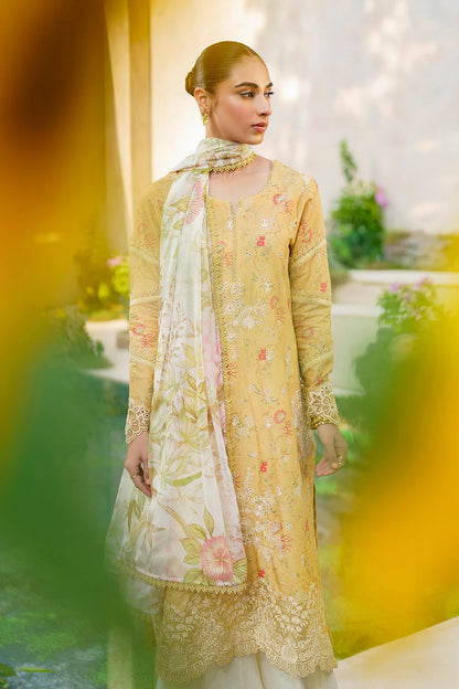 Iznik Yellow Digital Printed Lawn Collection Replica