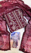 Qalamkar Lawn Miray (Meroon)