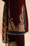 Jazmin Maroon Velvet Formal Collection Replica