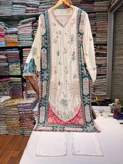 ETHNC SILK KAFTAN 2PC E-1046 STITCHED