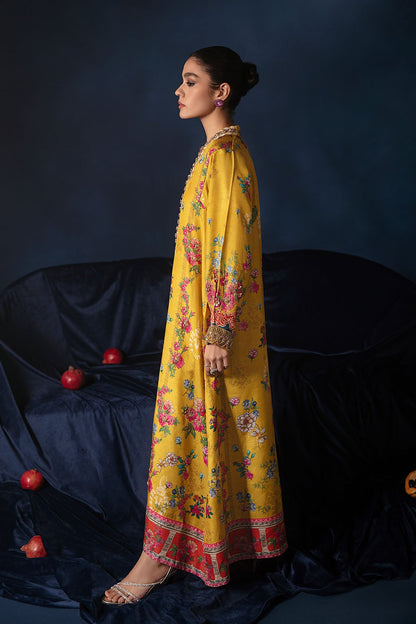 Ammara Khan Yellow Printed Silk Collection Replica