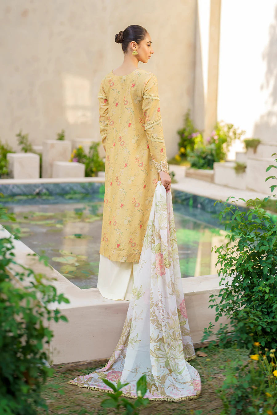 Iznik Yellow Digital Printed Lawn Collection Replica