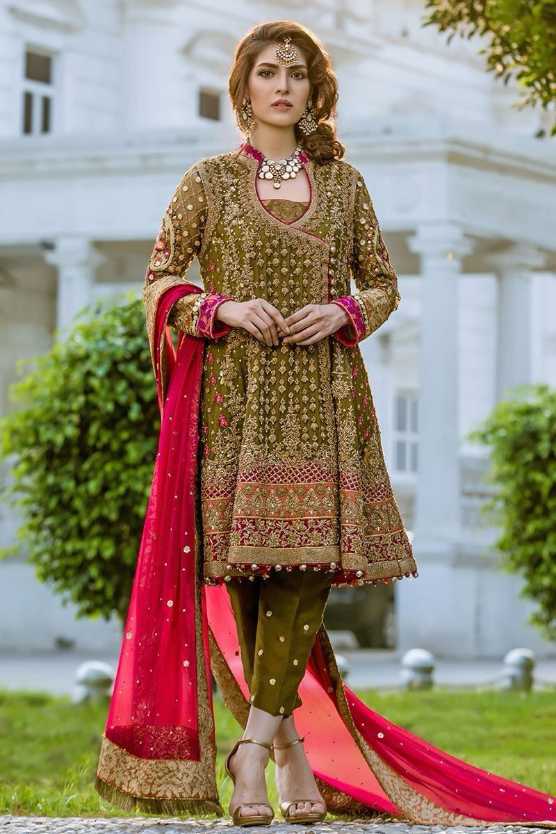 Aisha Imran Gold Embroidered Chiffon Collection Replica