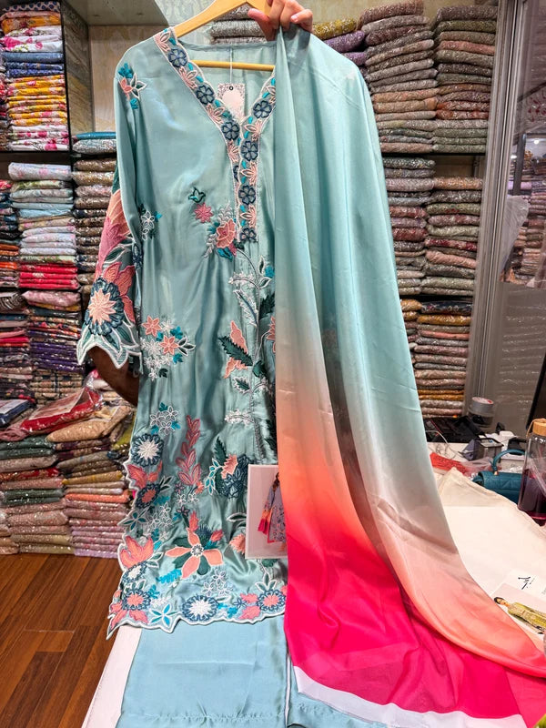 VINTAGE MAHIRA SILK KAFTAN 3PC STICHED