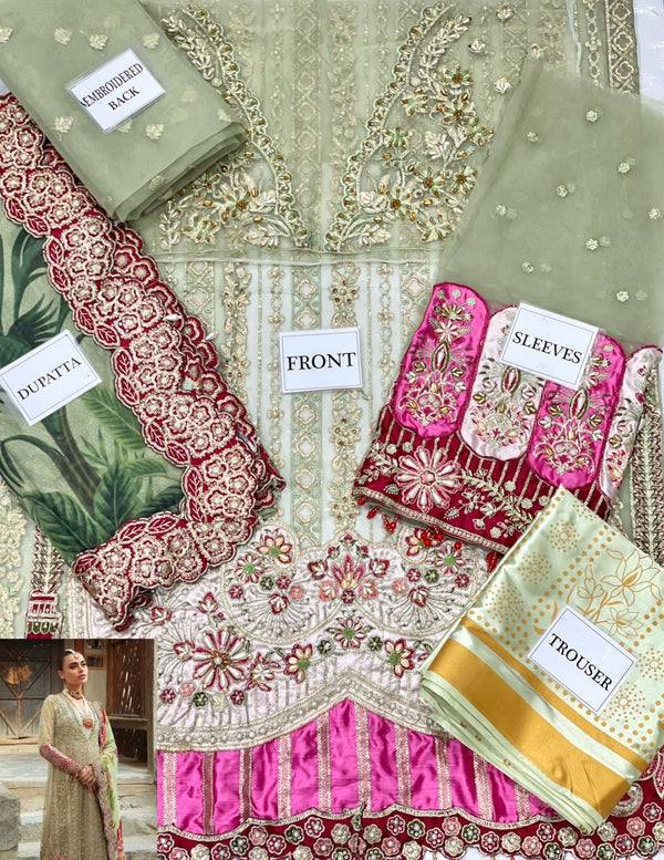 Maryam Hussain Green Organza Formal Collection Replica
