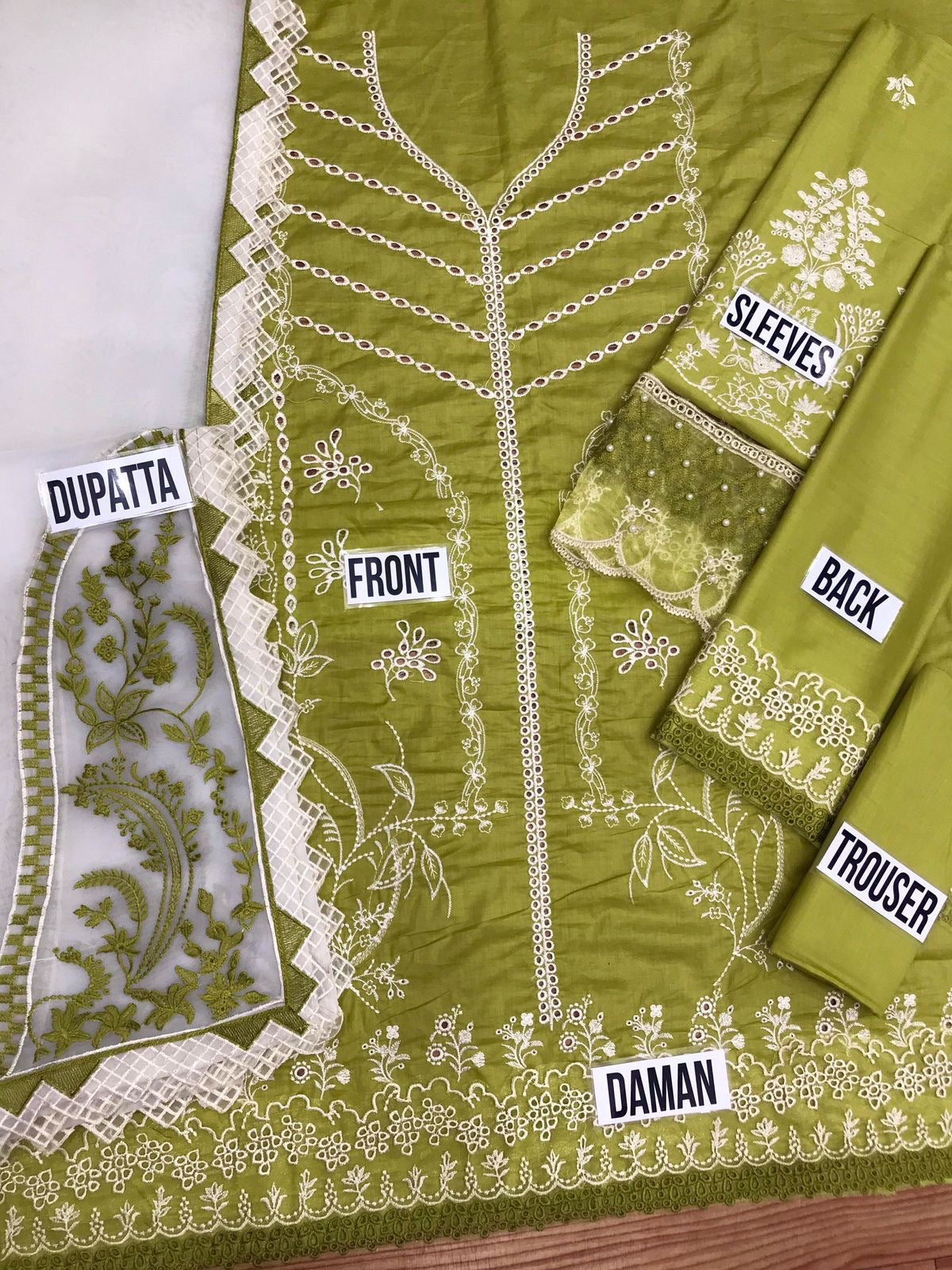 Qalamkar Pistachio Luxury Lawn Collection Replica