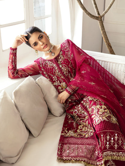 Gulaal Maroon Organza Formal Collection Replica