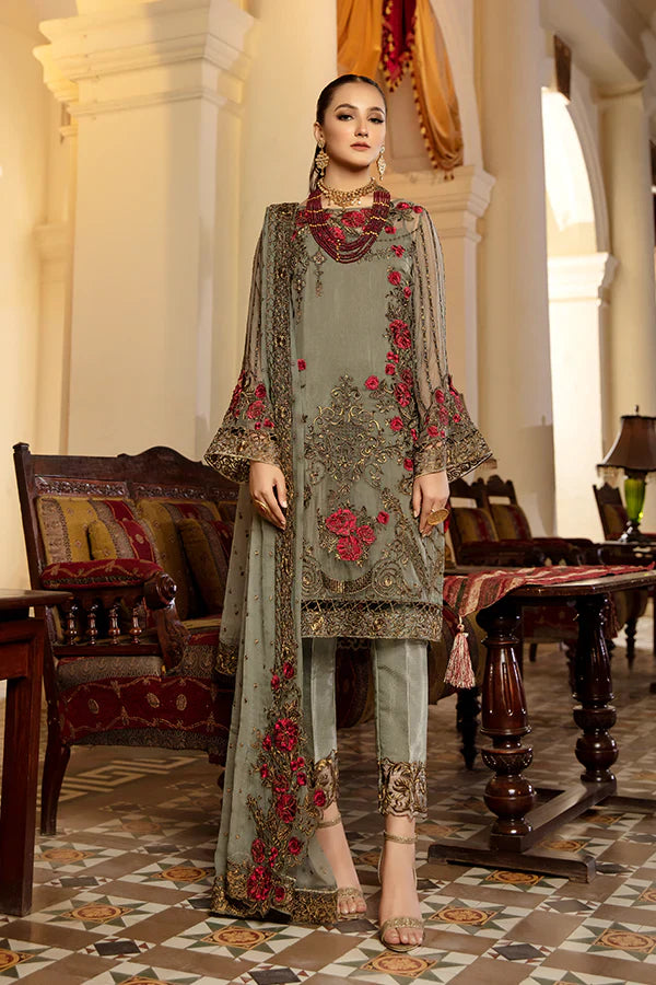 Imrozia Green Chiffon Formal Collection Replica