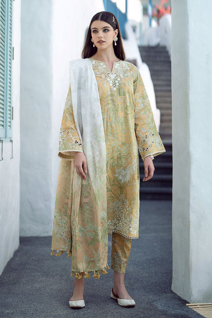 Baroque Yellow Printed Lawn Collection Replica