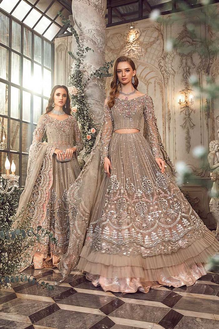 Maria B Gold Embroidered Formal Organza Collection Replica