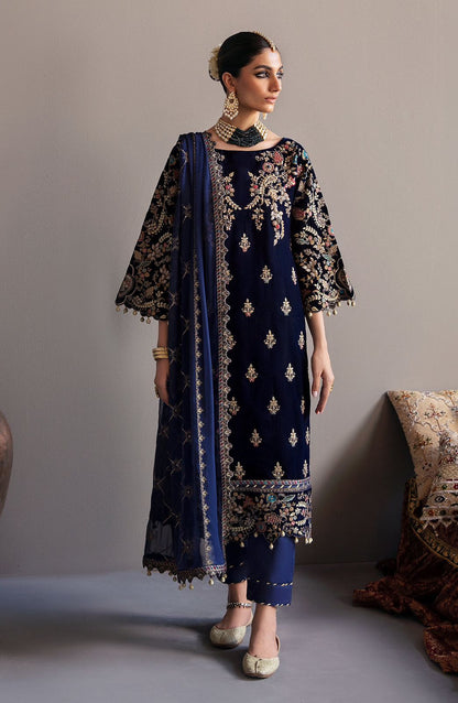 Emaan Adeel Navy Blue Velvet Formal Collection Replica