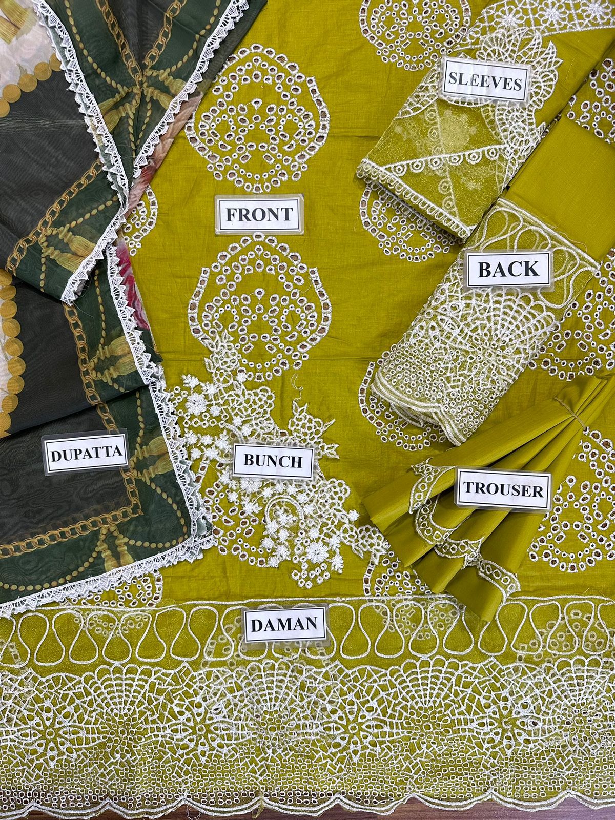 Elaf Yellow Chikankari Lawn Collection Replica