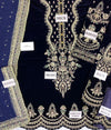 Afrozeh Navy Blue Velvet Formal Collection Replica