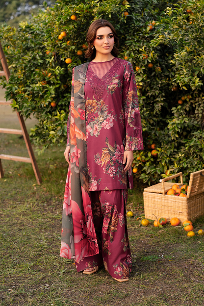 Iznik | Maroon - Lawn Collection Replica