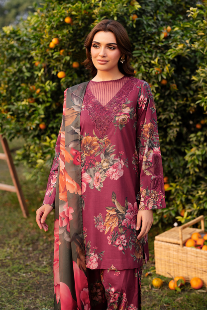 Iznik | Maroon - Lawn Collection Replica